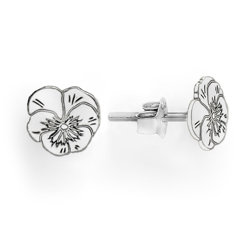 SZT-707 Silver earrings PANSY FLOWER - SILVER 925