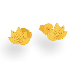 SILVER EARRINGS full LOTUS FLOWER - SILVER 925 GOLD PLATED