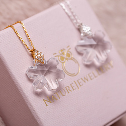 Naszyjnik ŚNIEŻYNKA SWAROVSKI - SREBRO pr. 925 